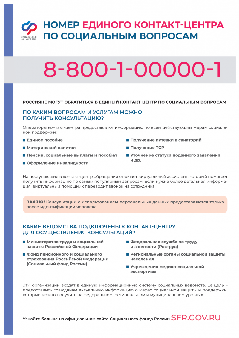 социальный фонд России обновил номер контакт-центра - фото - 1